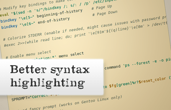 The syntax highlighting has got a more suble and muted background color, a nicer color scheme as such and much more precise highlighting rules.